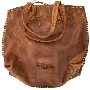 Bed Stu Barra II tote bag tan rustic nectar lux leather shoulder bag zip pocket